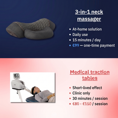 3-in-1 neck massager versus medical traction tables
